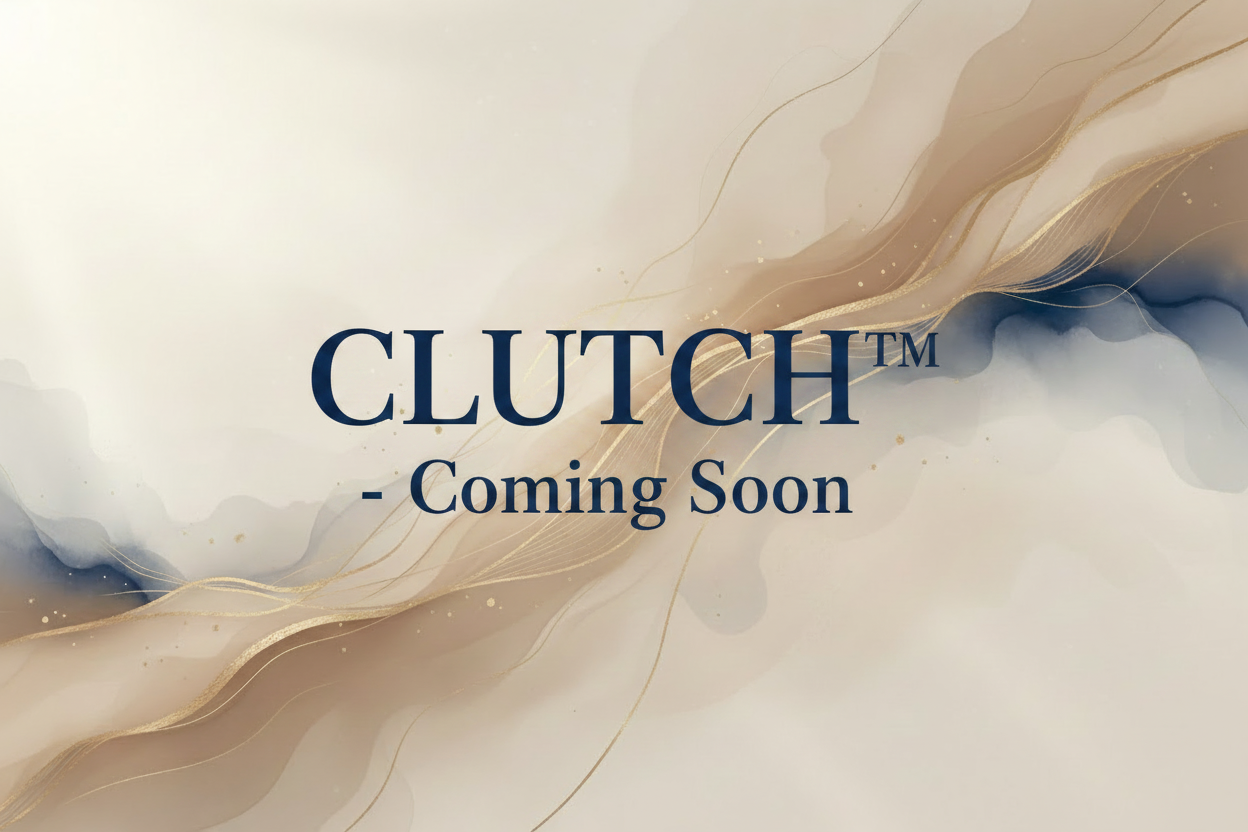Warm neutral marbled background in CLUTCH™ brand colors